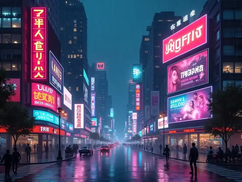 Neon Rush: Cyberpunk pokie artwork at Gamdom Casino